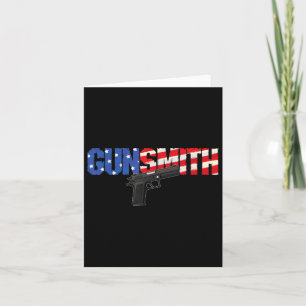 American Gunsmith Patriot Usa Flag Retro Style Gun Karte