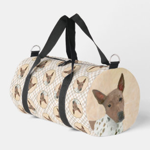 American Hairless Terrier Tan Painting Dog Art Duffle Bag