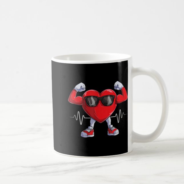 American Heart Disease Awareness Heart Month Heart Kaffeetasse (Rechts)