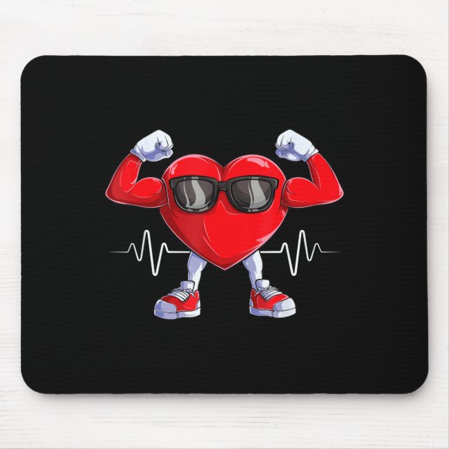 American Heart Disease Awareness Heart Month Heart Mousepad (Vorne)