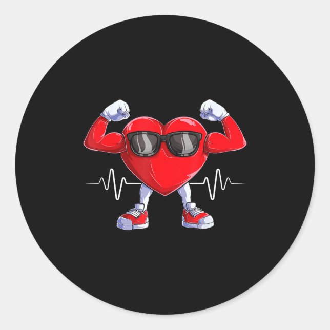 American Heart Disease Awareness Heart Month Heart Runder Aufkleber (Vorderseite)