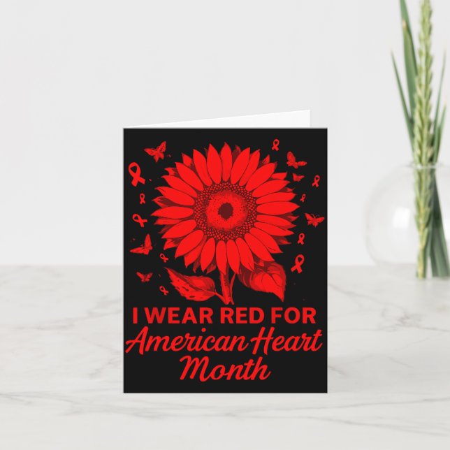 American Heart Disease Awareness Month Ribbon Red  Karte (Vorderseite)