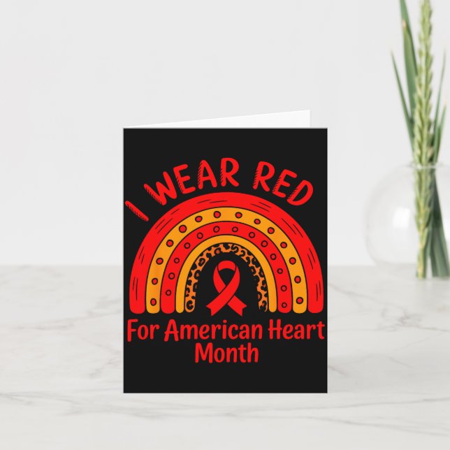 American Heart Disease Awareness Month Ribbon Red  Karte (Vorderseite)