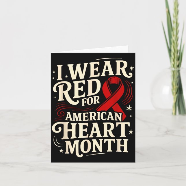 American Heart Disease Awareness Month Ribbon Red  Karte (Vorderseite)
