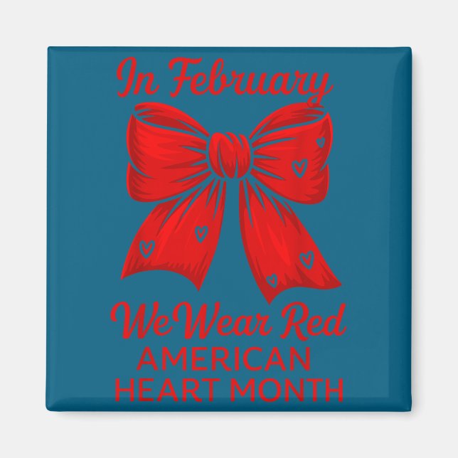 American Heart Disease Awareness Month Ribbon Red  Magnet (Vorne)