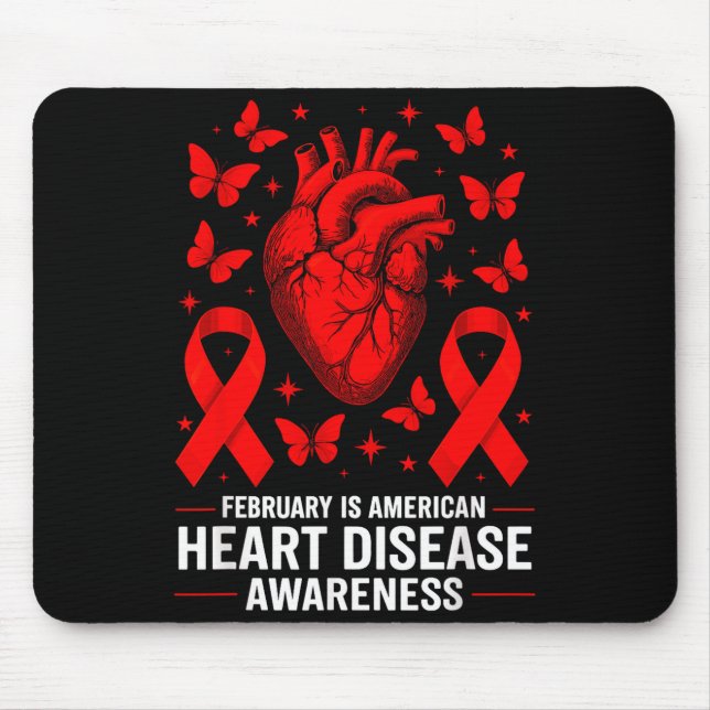 American Heart Disease Awareness Month Ribbon Red  Mousepad (Vorne)