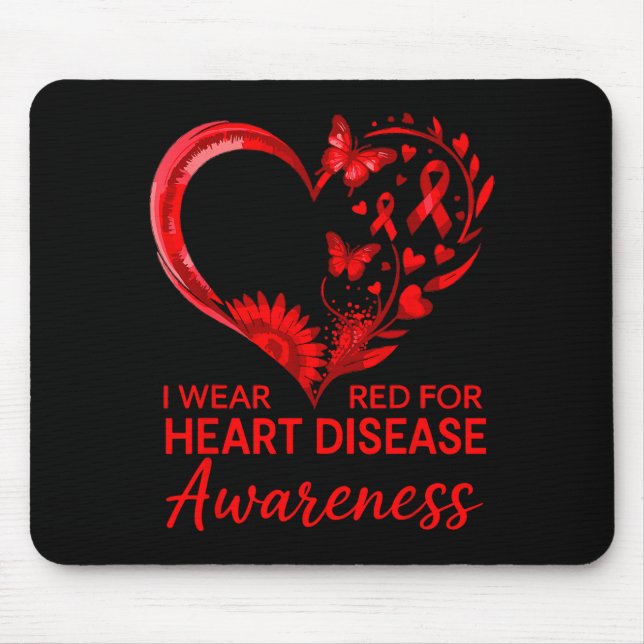 American Heart Disease Awareness Month Ribbon Red  Mousepad (Vorne)