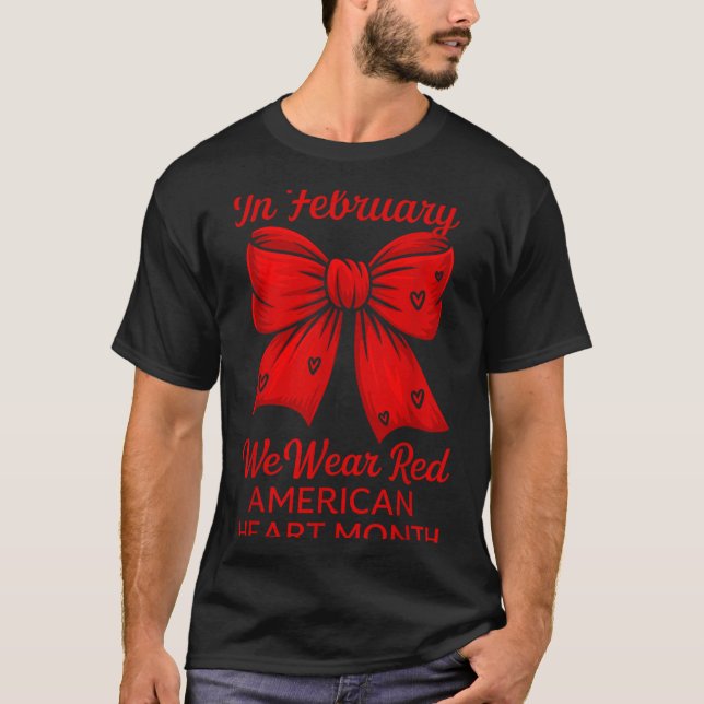 American Heart Disease Awareness Month Ribbon Red  T-Shirt (Vorderseite)