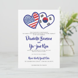 American Heart Flags Wedding Einladung