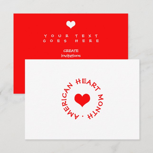 American Heart Month Einladung (Vorne/Hinten)