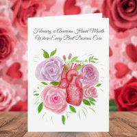 American Heart Month Herz umgeben von Rosen
