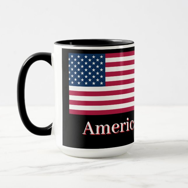 American Hero Patriotic USA Flag Personalized Mug Tasse (Links)
