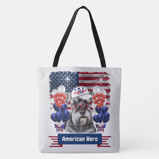 American Hero Schnauzer Tote Bag (Vorderseite)