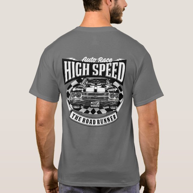 American High Speed Muscle Car Graphic T-Shirt (Rückseite)