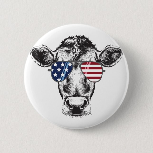 American Hipster Cow Button (Vorderseite)
