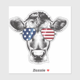 American Hipster Cow Car Decal Aufkleber