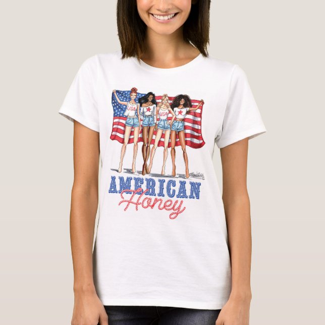 American Honey T-Shirt von Amy Lee Illustration (Vorderseite)
