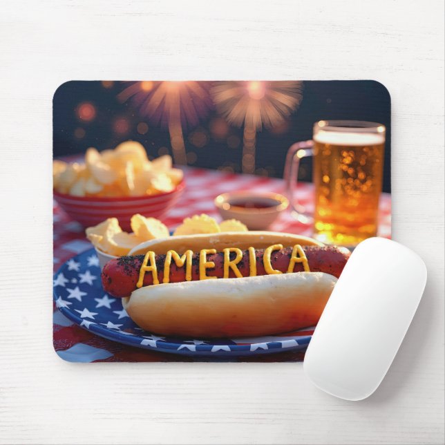 American Hot Dog and Ber Mousepad (Mit Mouse)