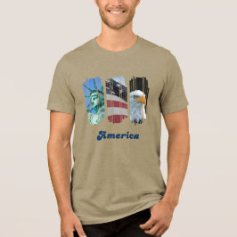 American Icons Flag Eagle Statue Tri-Blend Shirt