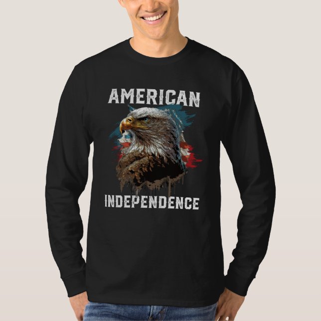 American Independence American Bald Eagle 4th of J T-Shirt (Vorderseite)