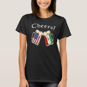 American Iran Patriot US Flag Beer Drinks Iran T-Shirt