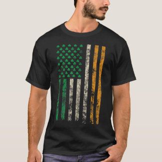 American Ireland Flag Kleeblatt T - Shirt St Patri