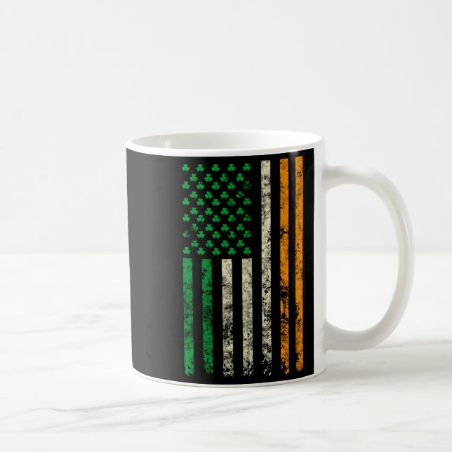American Ireland Flag Shamrock Irish Patricks Day  Kaffeetasse (Rechts)