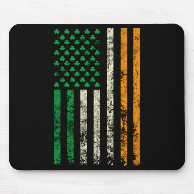 American Ireland Flag Shamrock Irish Patricks Day  Mousepad (Vorne)