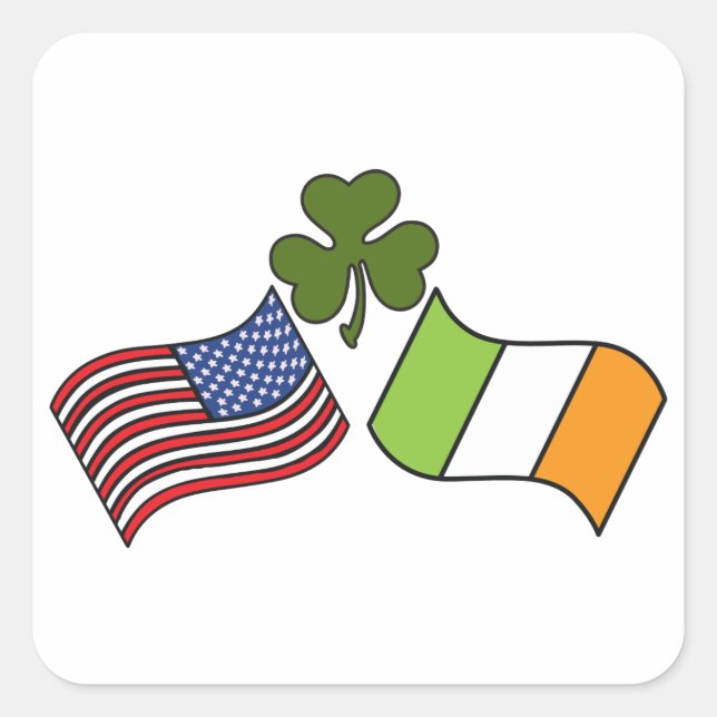 American Irish Flag Quadratischer Aufkleber (Vorderseite)