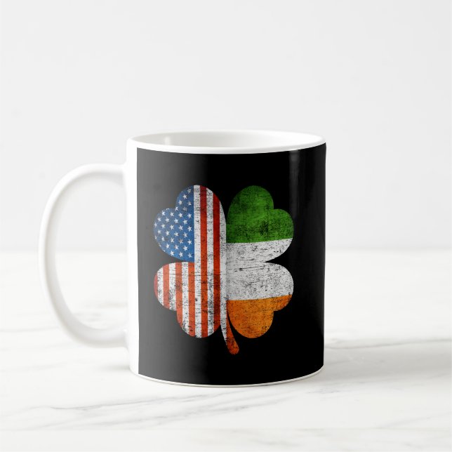 American Irish Kleeblatt Usa Ireland Flag Kaffeetasse (Links)