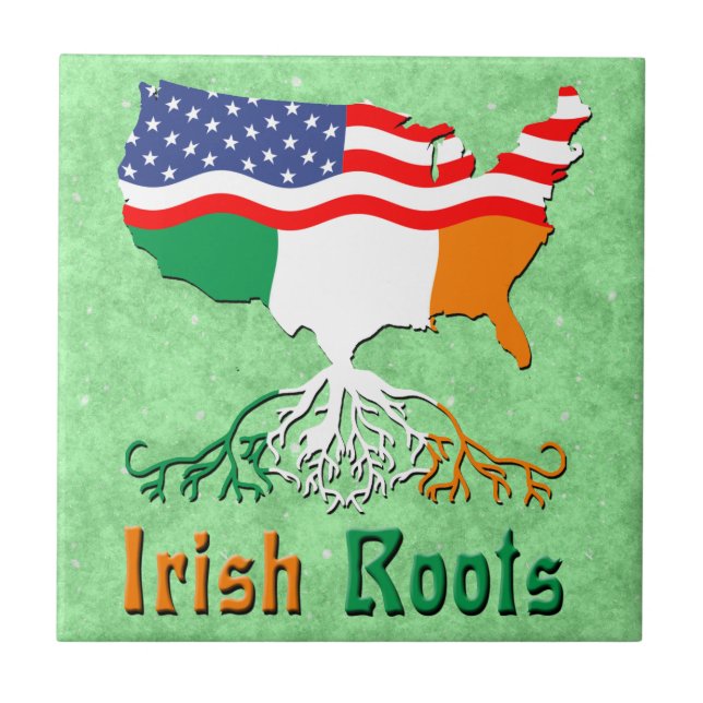 American Irish Roots Keramik Tile Fliese (Vorderseite)