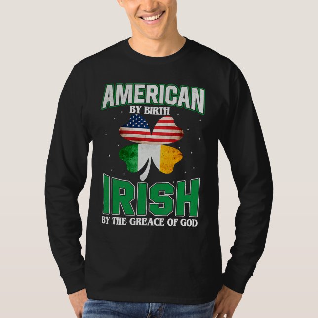 American Irish Shamrock Lucky St Patricks Day Men  T-Shirt (Vorderseite)
