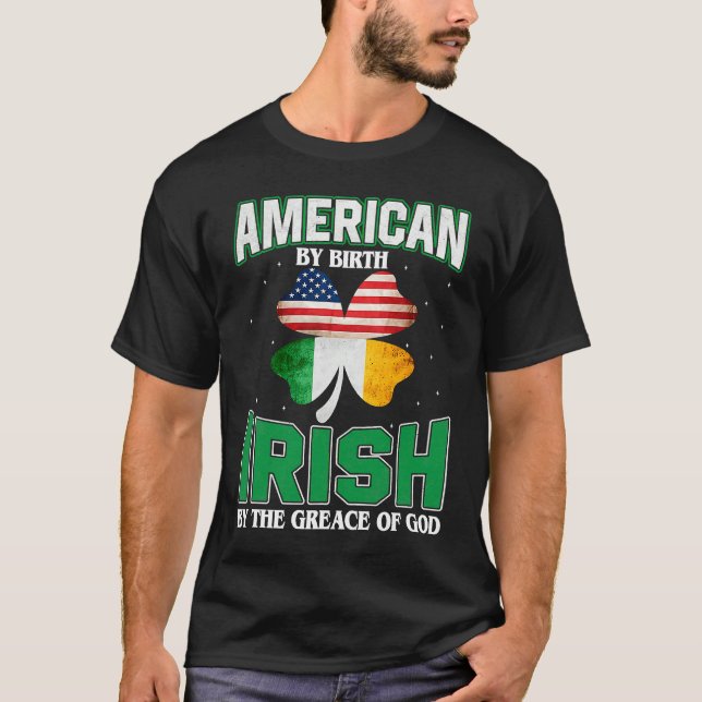 American Irish Shamrock Lucky St Patricks Day Men  T-Shirt (Vorderseite)