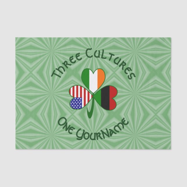American Irish USA Flags Kleeblatt Personal Seidenpapier (Vorderseite)