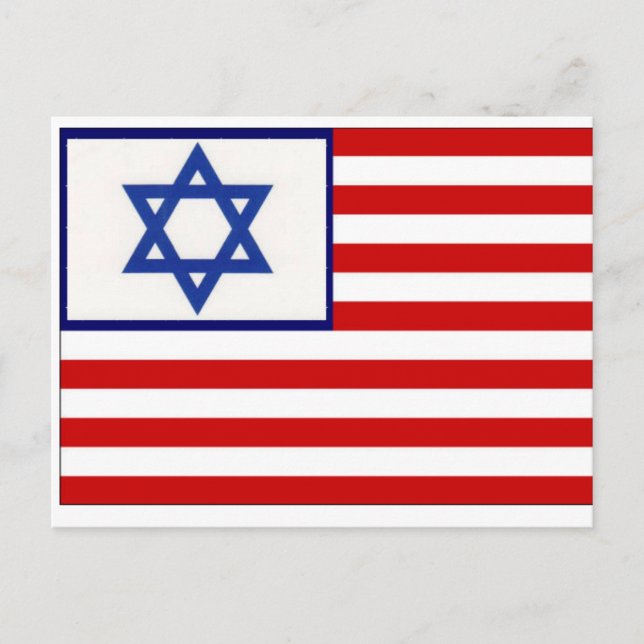 American Israel Flag ~ Together We Stand ~ USA Postkarte (Vorderseite)