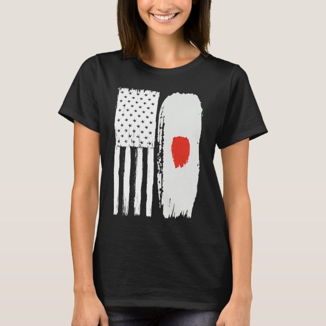 American Japanese Flag   Pride Japan USA T-Shirt (Vorderseite)