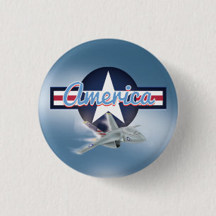American Jet Fighter Button