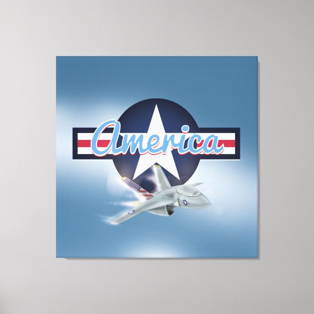 American Jet Fighter Leinwanddruck (Vorderseite)