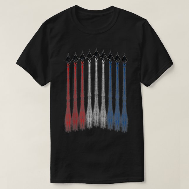 American Jet  Red White & Blue Flag  4th Of July U T-Shirt (Design vorne)
