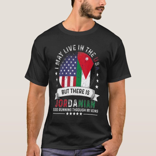 American Jordanian Zuhause in US Patriot American  T-Shirt (Vorderseite)