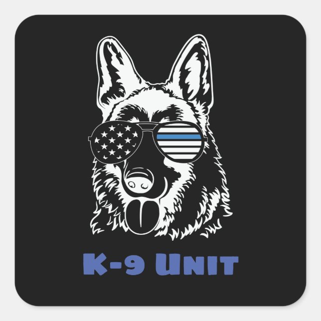 American K-9 Unit Quadratischer Aufkleber (Vorderseite)
