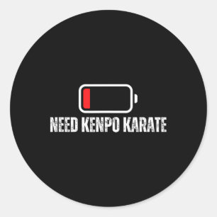 American Kenpo Coach Low Ttery Need Kenpo Karate Runder Aufkleber