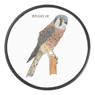 American Kestrel bird illustration Eishockey Puck