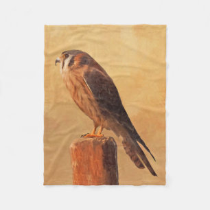 American Kestrel Painting - Original Bird Art Fleecedecke