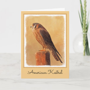 American Kestrel Painting - Original Bird Art Karte