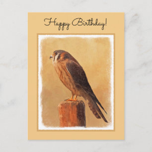 American Kestrel Painting - Original Bird Art Postkarte