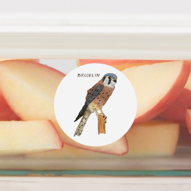 American Kestrel Vogelillustrierung Etiketten (Befestigt)