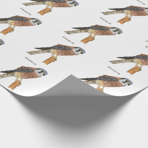 American Kestrel Vogelillustrierung Geschenkpapier