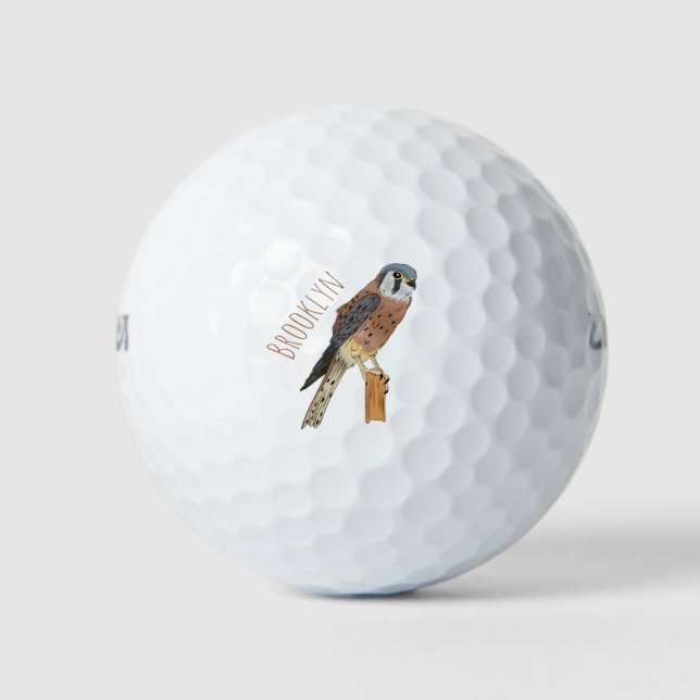 American Kestrel Vogelillustrierung Golfball (Vorderseite)