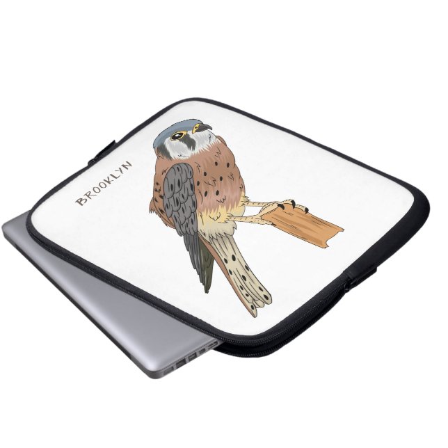 American Kestrel Vogelillustrierung Laptopschutzhülle (Vorne Knopf)